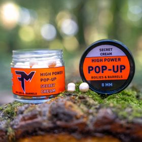   Feedermánia HIGH POWER POP-UP BOILIES & BARRELS 8 MM SECRET CREAM