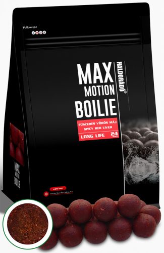 HALDORÁDÓ MAX MOTION Boilie Long Life 24 mm - Fűszeres Vörös Máj