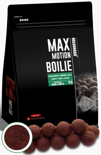 HALDORÁDÓ MAX MOTION Boilie Premium Soluble 24 mm - Fűszeres Vörös Máj - 800g