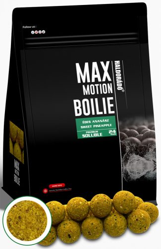 HALDORÁDÓ MAX MOTION Boilie Premium Soluble 24 mm - Édes Ananász - 800g