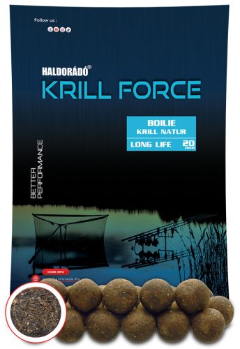 Haldorádó KRILL FORCE Boilie Long Life 20 mm - Krill Natu 700g