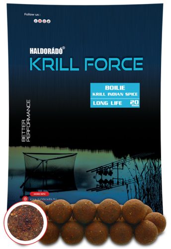 Haldorádó KRILL FORCE Boilie Long Life 20 mm - Krill Indian Spice 700g