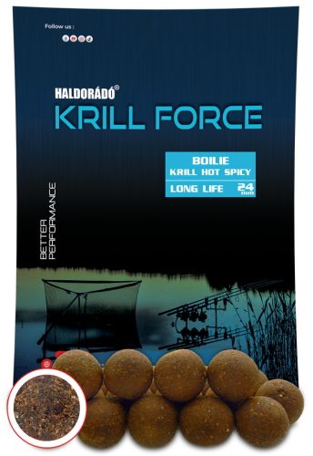 Haldorádó KRILL FORCE Boilie Long Life 24 mm - Krill Hot Spicy 700g