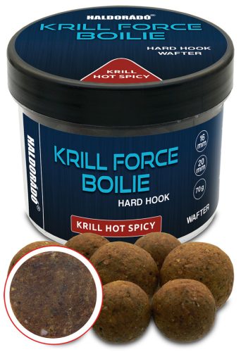 Haldorádó KRILL FORCE Boilie Hard Hook Wafter 16, 20 mm - Krill Hot Spicy 70g