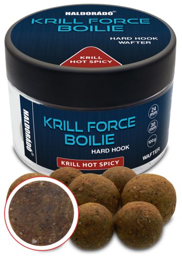 Haldorádó KRILL FORCE Boilie Hard Hook Wafter 24, 30 mm - Krill Hot Spicy 70g