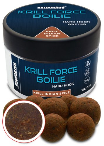 Haldorádó KRILL FORCE Boilie Hard Hook Wafter 24, 30 mm - Krill Indian Spice 70g