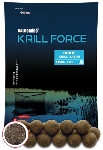 Haldorádó KRILL FORCE Boilie Long Life 16 mm - Krill Natur 700g