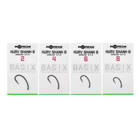   Korda Basix Barbless Kurv Shank Hook szakáll nélküli pontyozó horog