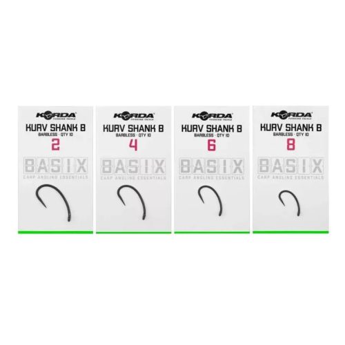 Korda Basix Barbless Kurv Shank Hook szakáll nélküli pontyozó horog